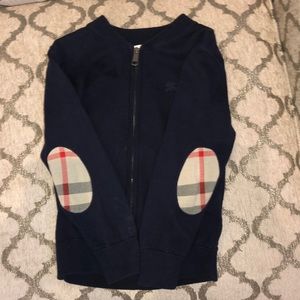 Burberry zip up sweater navy blue 4T boys